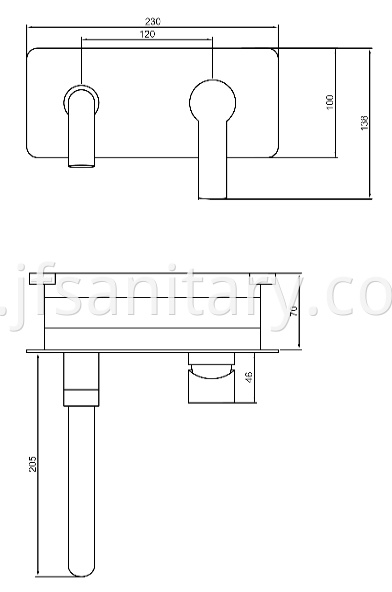 Size Of Single Handle Concealed Washbasin Mixer